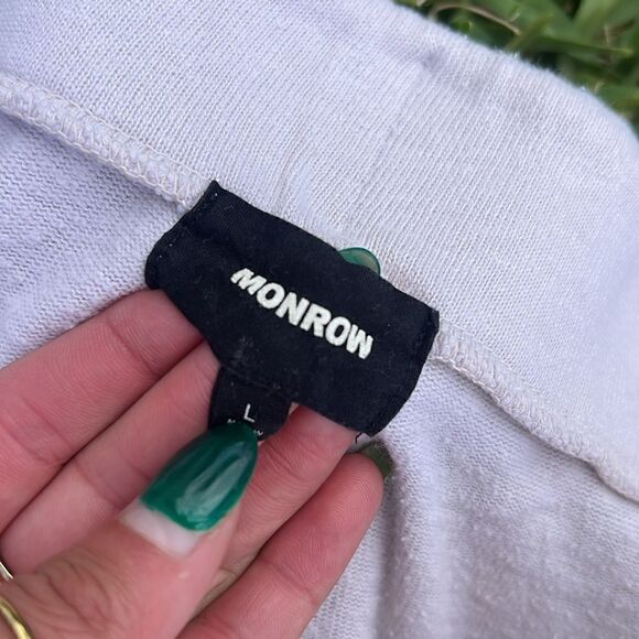 Monrow Sweats - Cream Colored Size Large with Pockets - Excellent Condition - Picture 3 of 5